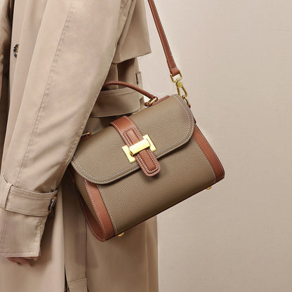 Bolso Elegante de Mano y Bandolera Hecho de Cuero Genuino