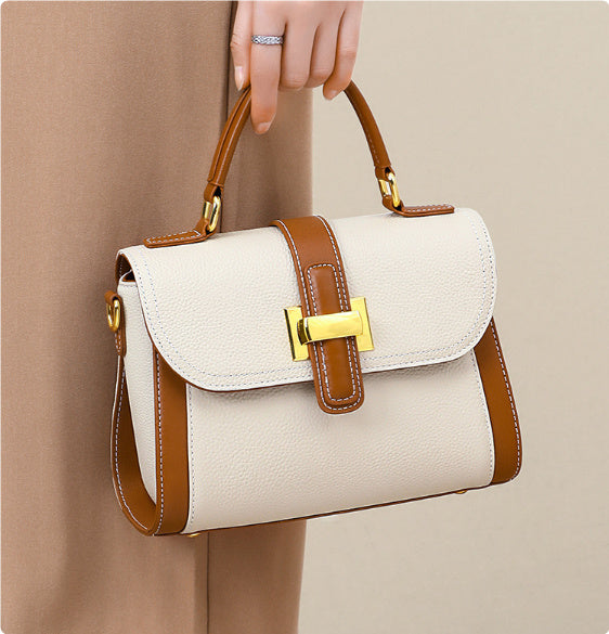Bolso Elegante de Mano y Bandolera Hecho de Cuero Genuino