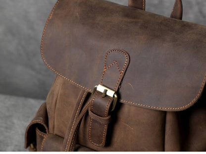Ladies Small Backpack Handmade Original Leather